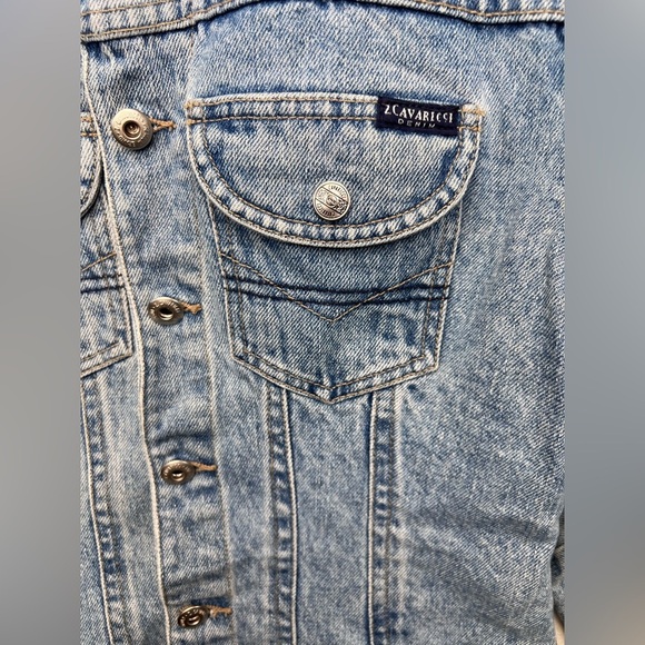 VTG Z Cavaricci womens stone washed jean jacket size Medium Y2K USA made cropped - Picture 2 of 10